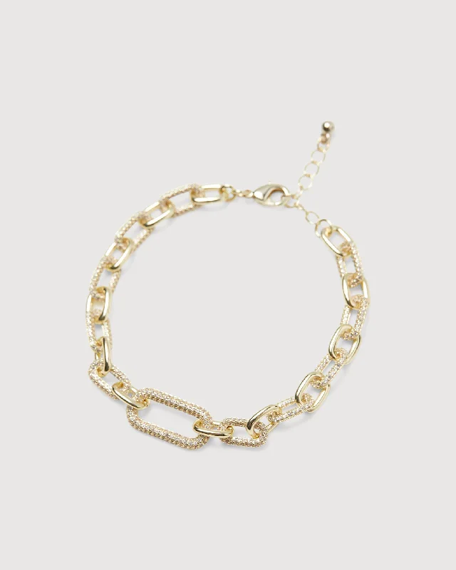 Rachel Parcell | Pave Link Bracelet | Gold