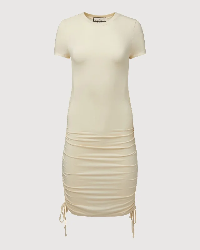 Rachel Parcell | Ruched Tee Mini Dress | Ivory