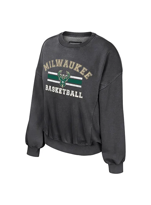 Women's Audrey Washed Milwaukee Bucks Crewneck Sweatshirt