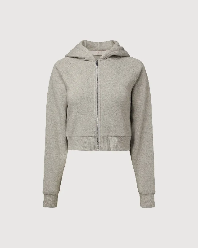 Rachel Parcell | Zip Up Hoodie | Heather Grey