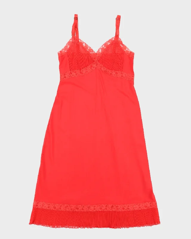 Vintage 1980s Red Slip Dress - S