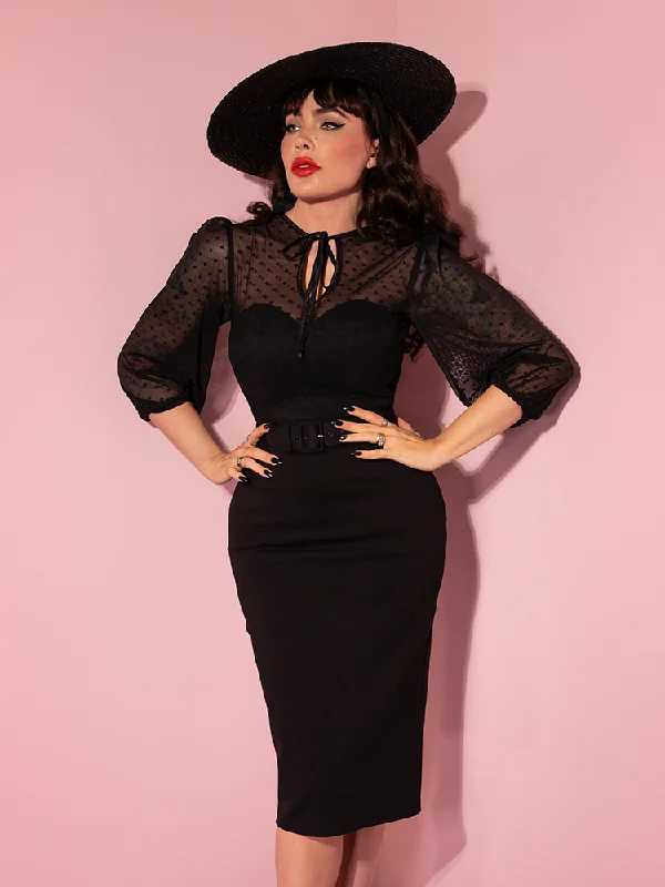 COMING BACK SOON - Frenchie Wiggle Dress in Black - Vixen by Micheline Pitt