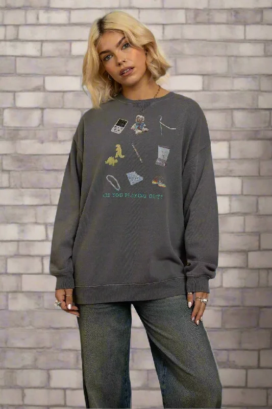 Daisy Street Playing Out Oversized Sweatshirt