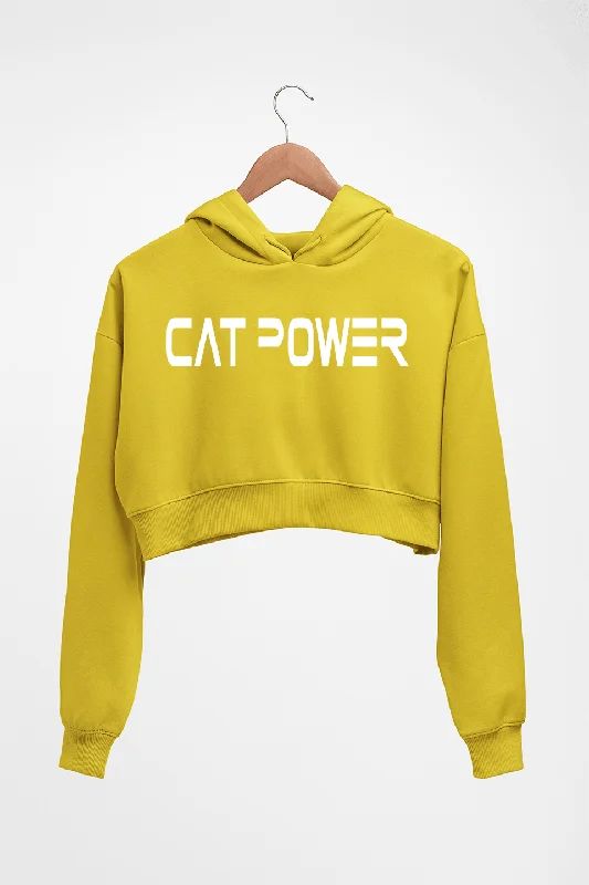 Cat Power Crop HOODIE FOR WOMEN