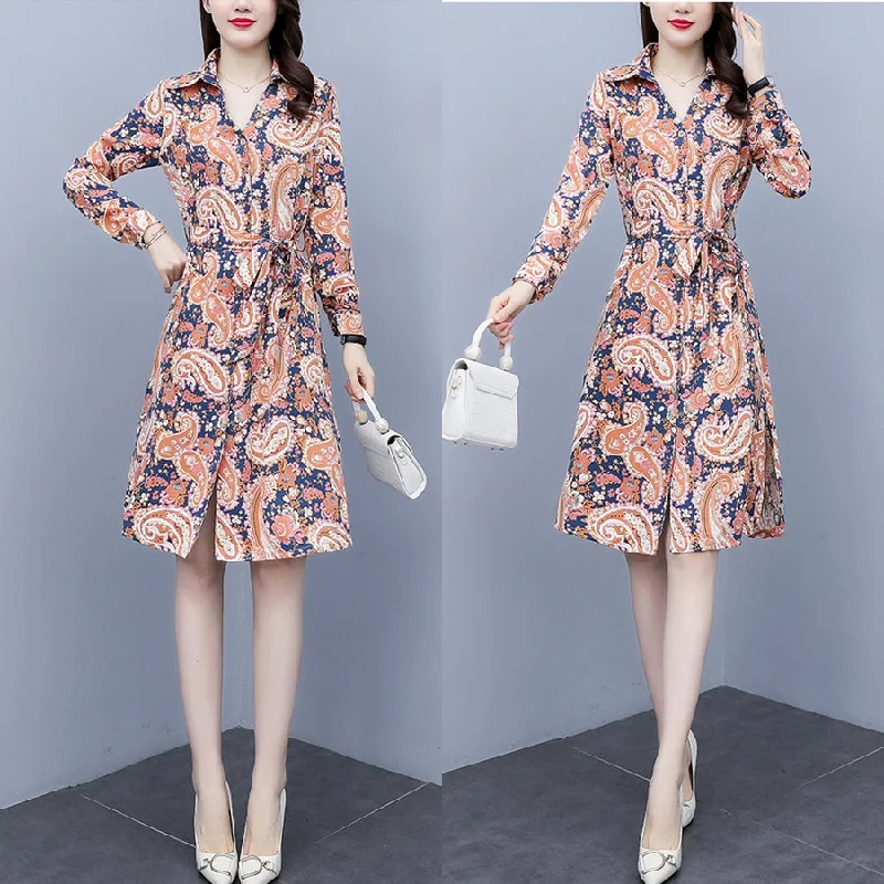 Plus Size Printed Shirt Dress