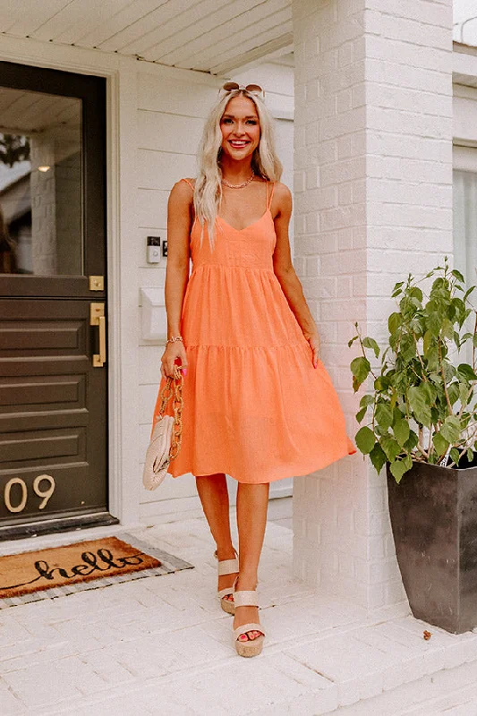 Lucky Day Babydoll Dress In Orange