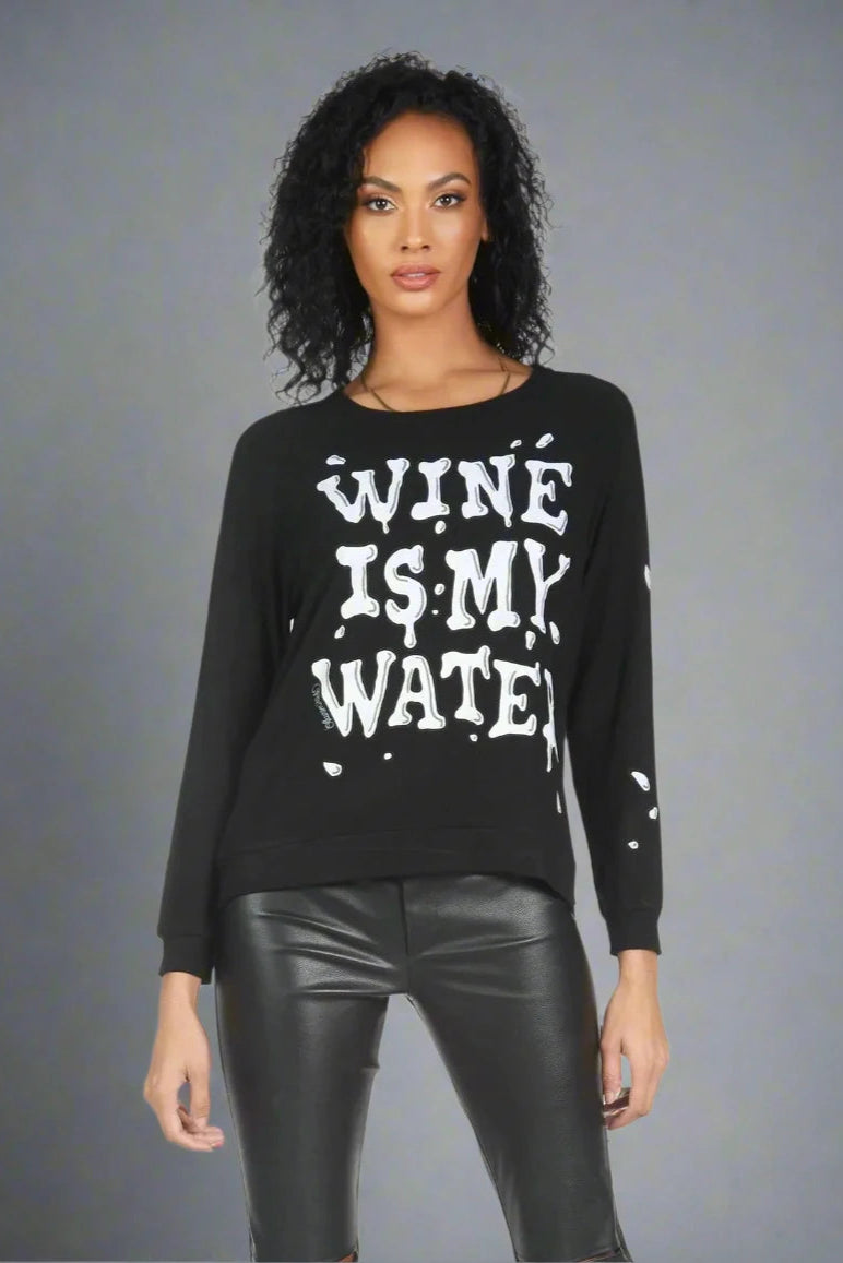 Lauren Moshi Everly Wine is My Water Pullover