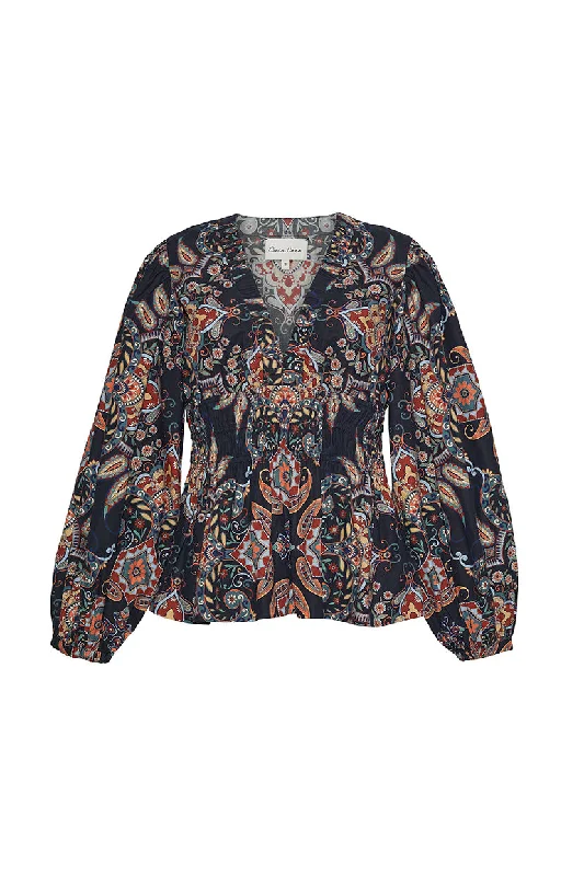 Emmery Top Black Vintage Paisley