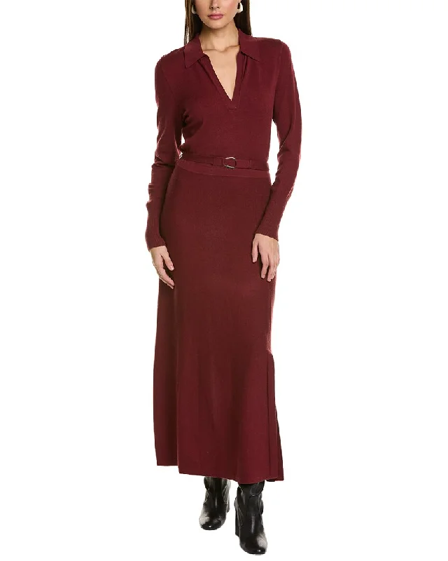 Donna Karan Belted Polo Maxi Dress