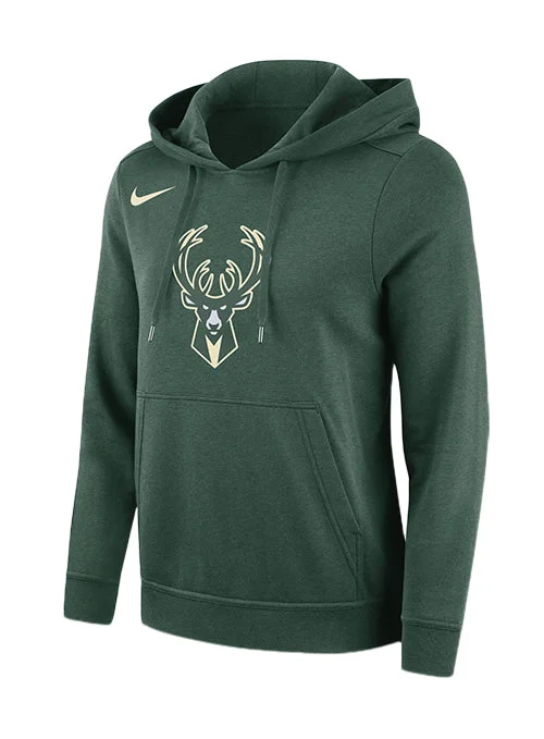 Women's Nike Club Icon Green Milwaukee Bucks Hooded Sweatshirt