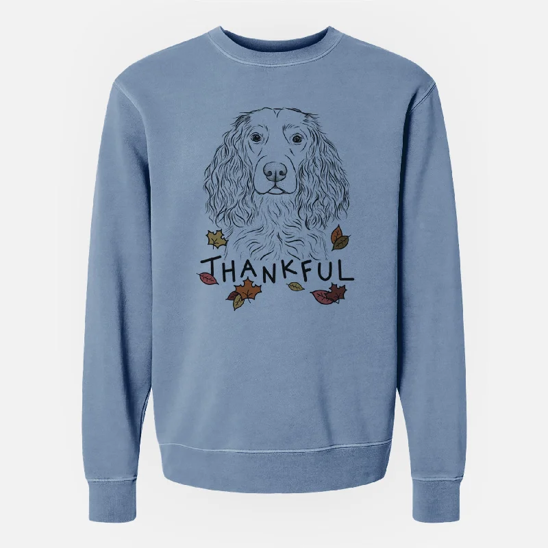 Thankful Landry the Boykin Spaniel - Unisex Pigment Dyed Crew Sweatshirt